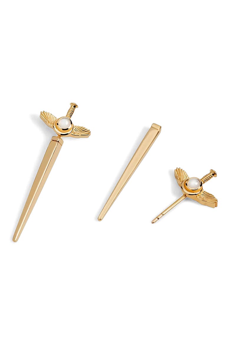 Fluing Dagger Studs, Main, color, 14K GOLD VERMEIL / PAIR
