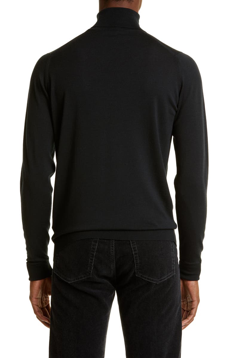 John Smedley Richard Turtleneck Merino Wool Sweater, Alternate, color, Black