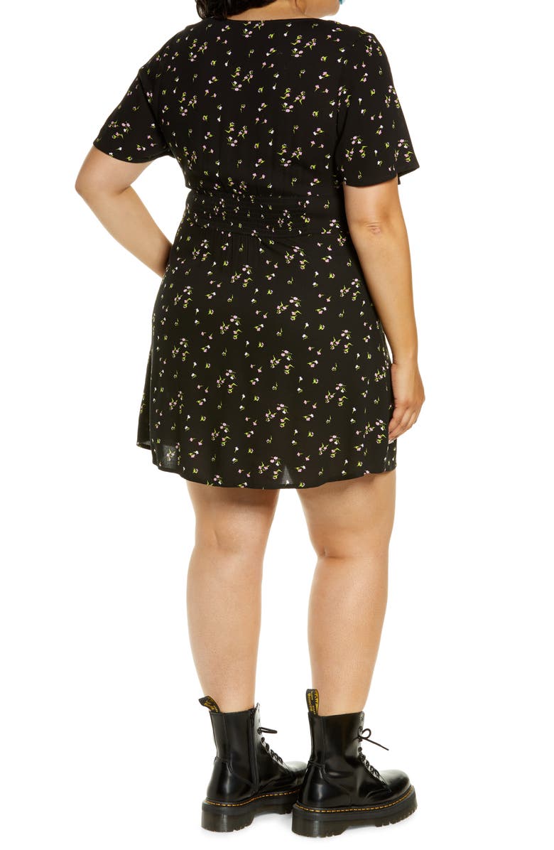 BP. Easy Floral Print Skater Minidress, Alternate, color, 