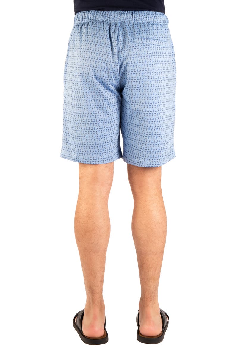 Martini Print French Terry Shorts, Alternate, color, LT BLUE