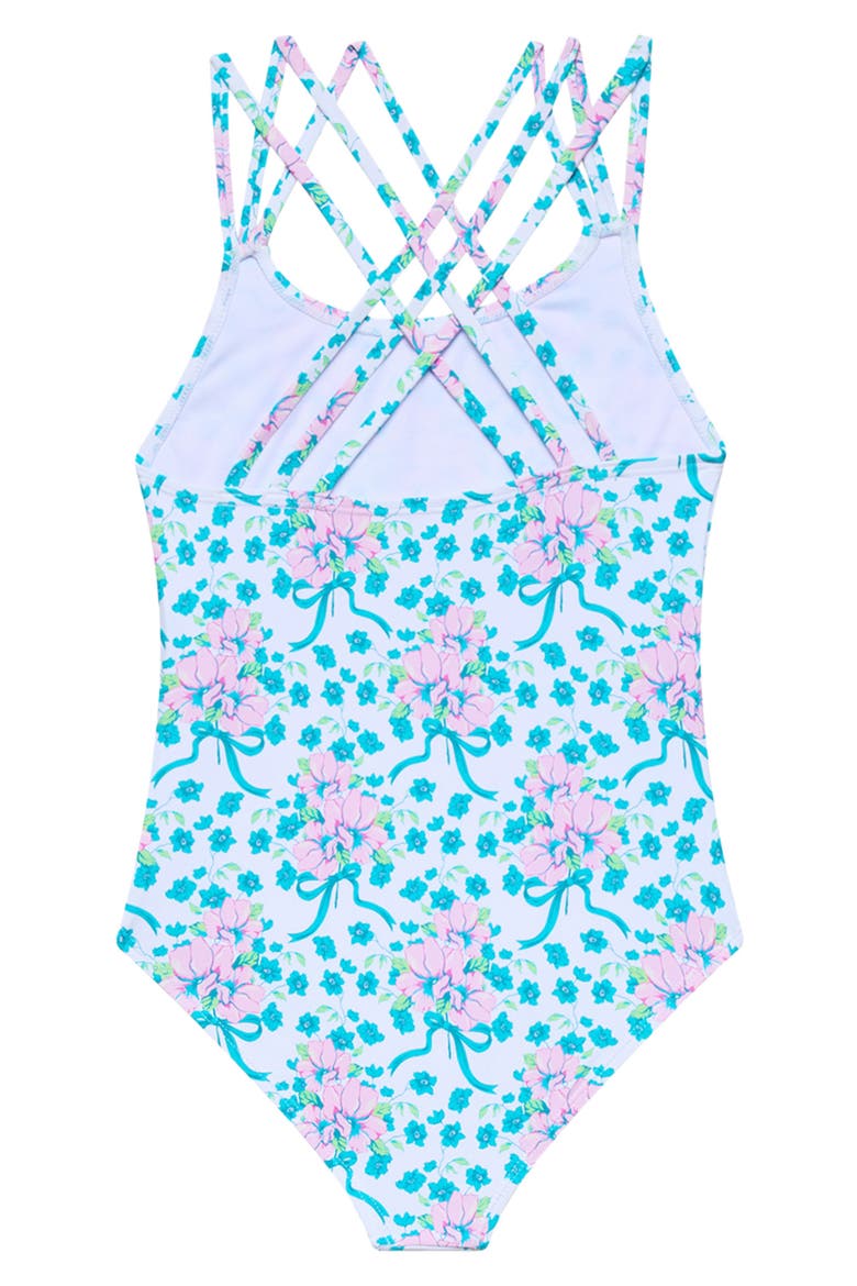 Kids' Strappy One-Piece Swimsuit, Alternate, color, WHITE