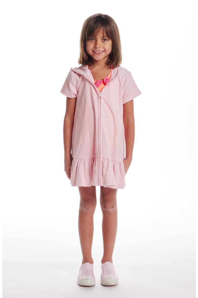 Kids' Hooded French Terry Cover-Up Dress, Alternate, color, PINK