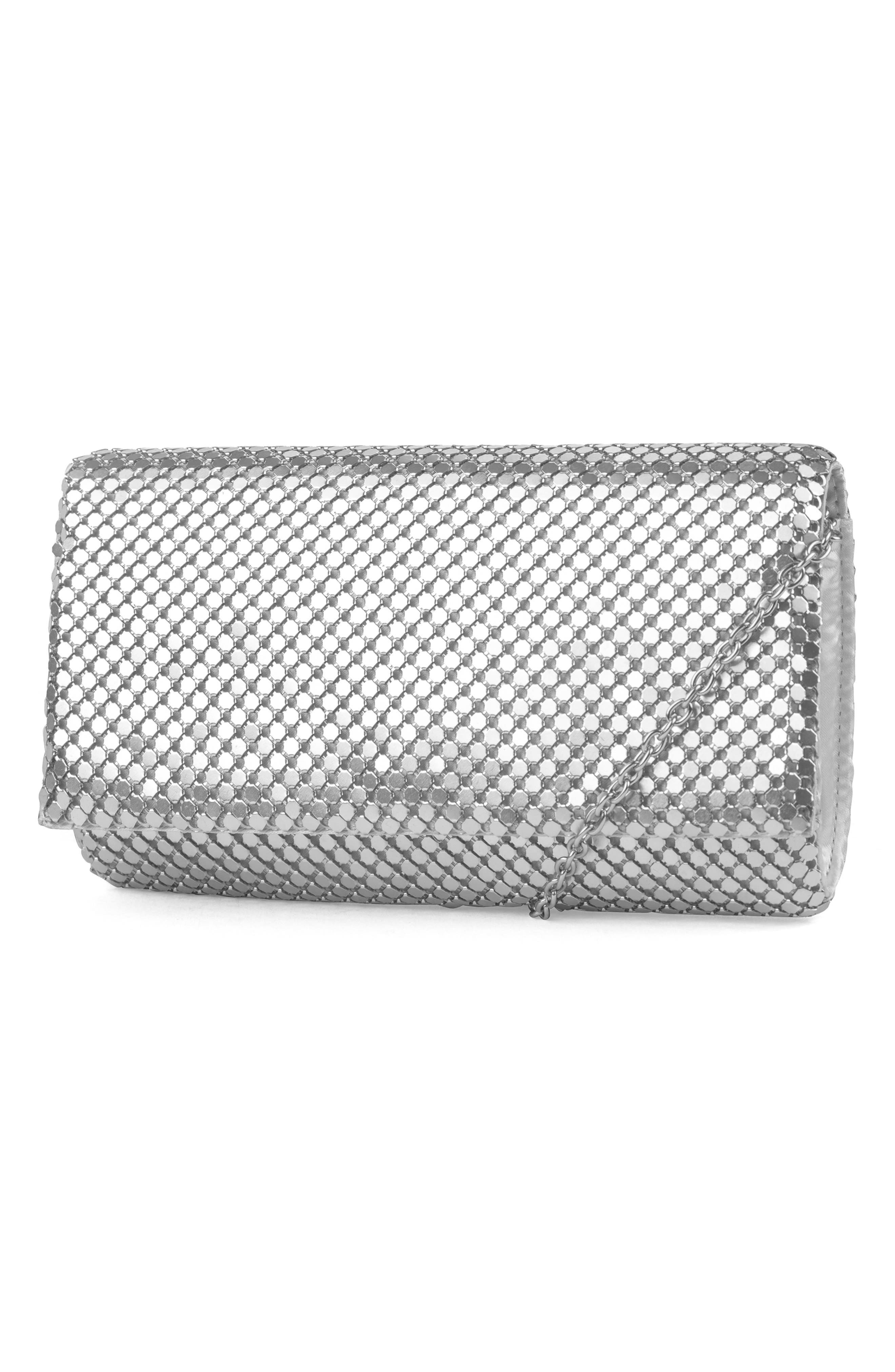 Mesh Clutch, Alternate, color, 42-SILVER