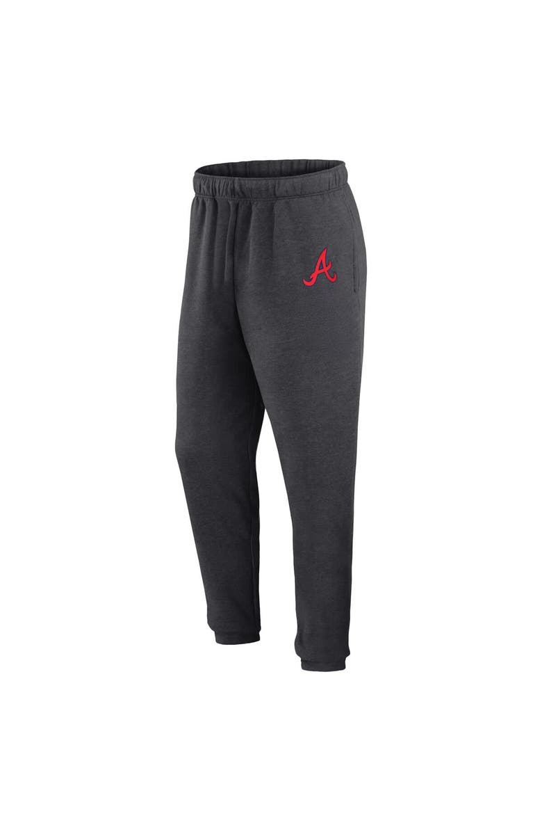FANATICS Men's Fanatics  Heather Charcoal Atlanta Braves Fleece Jogger Pants, Alternate, color, 