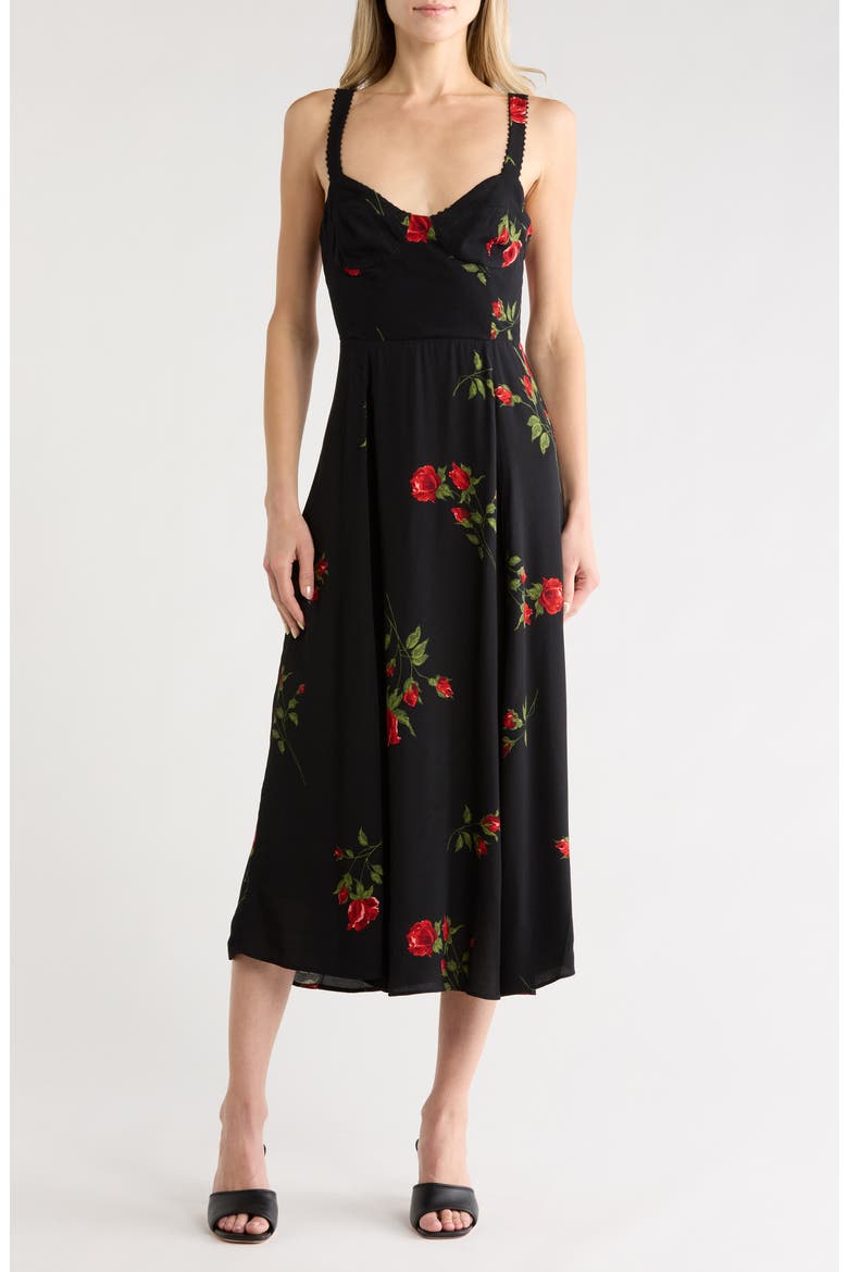 Floral A-Line Maxi Dress, Main, color, EVENING ROSES
