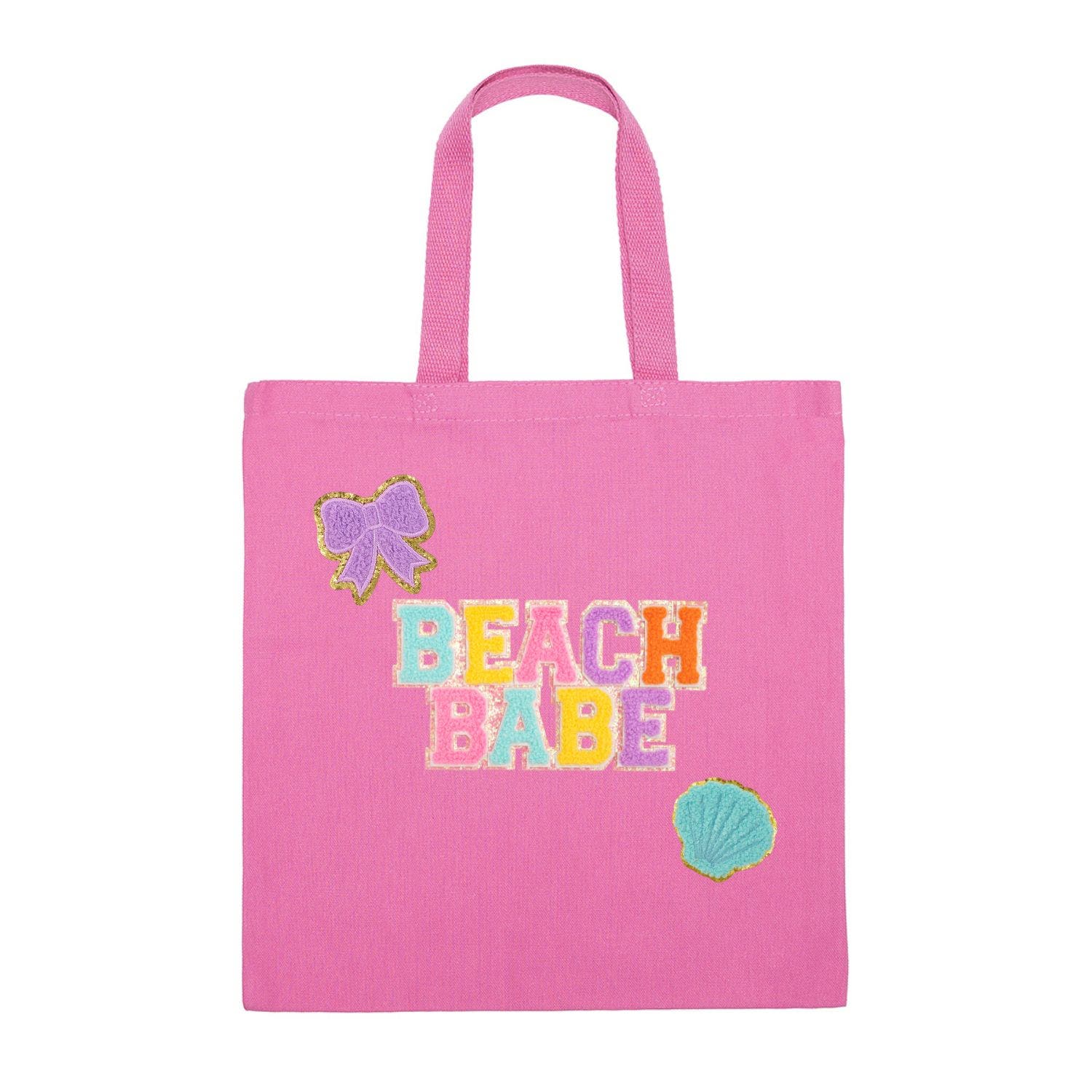 Sweet Wink Beach Babe Patch Tote, Main, color, Raspberry Pink