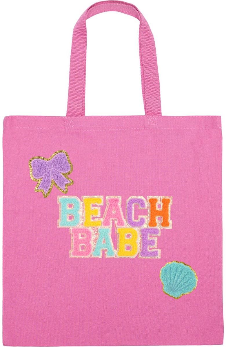 Sweet Wink Beach Babe Patch Tote, Main, color, Raspberry Pink