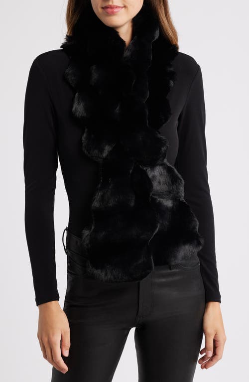 Et Ochs Faux Fur Pull-Through Scarf in Black Chinch 