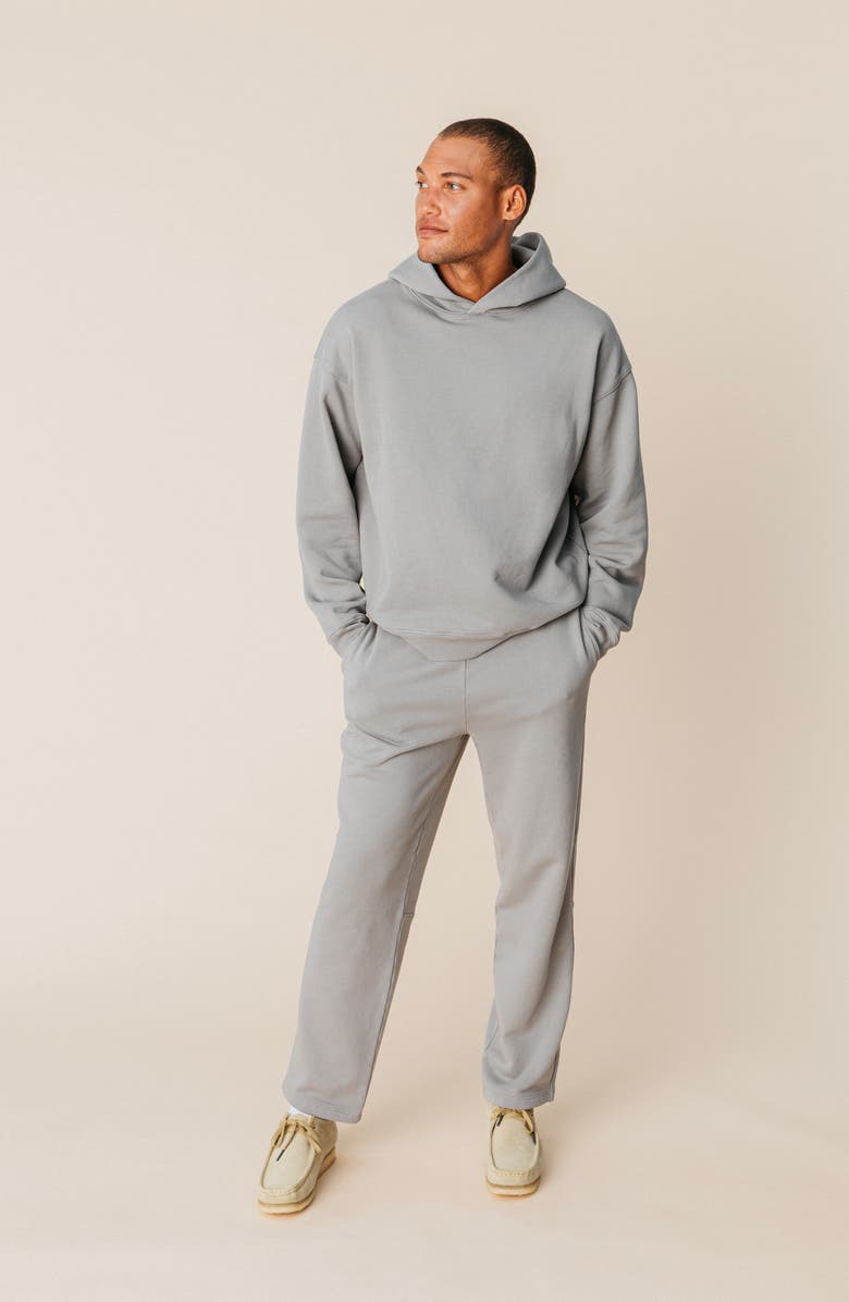 Ocio Organic Cotton Teddy Straight Leg Pant, Main, color, Ash