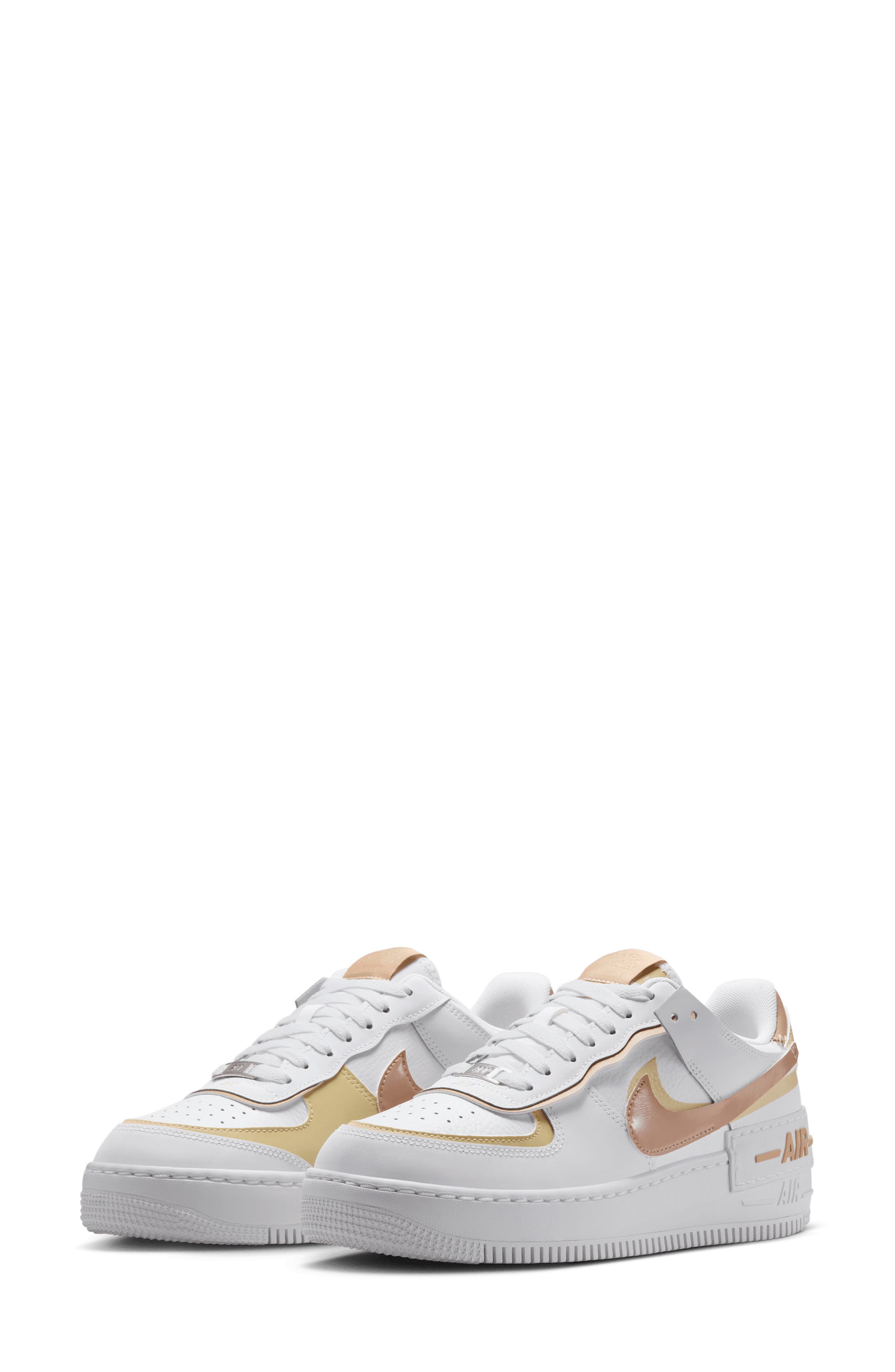 Nike Air Force 1 Shadow Sneaker, Main, color, White/ Team Gold/ Hemp