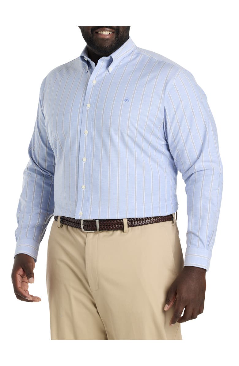 Brooks Brothers Non-Iron Striped Oxford Sport Shirt, Alternate, color, 