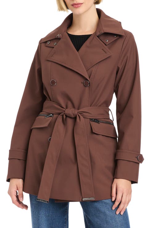 Double Breasted Hooded Trench Coat