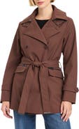Vince Camuto Double Breasted Hooded Trench Coat