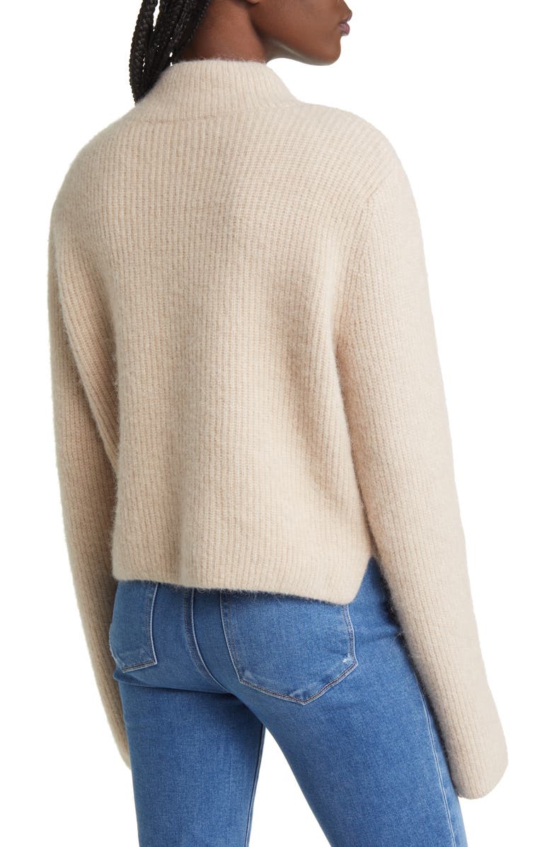 & Other Stories Boxy Mock Neck Rib Sweater, Alternate, color, Beige