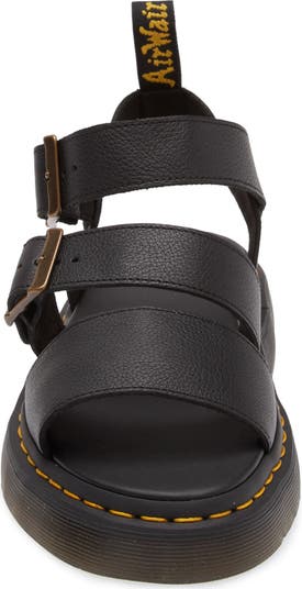 Gryphon Pisa Leather Platform Sandals in Black | Dr. Martens