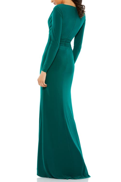 Mac Duggal Multicolor Gown In Emerald