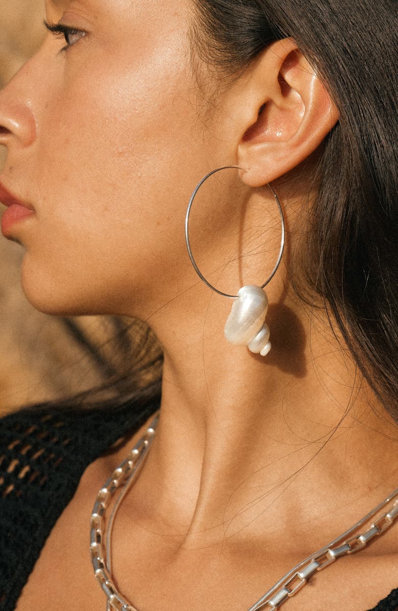 Child of Wild Sea Spiral Shell Hoops, Alternate, color,