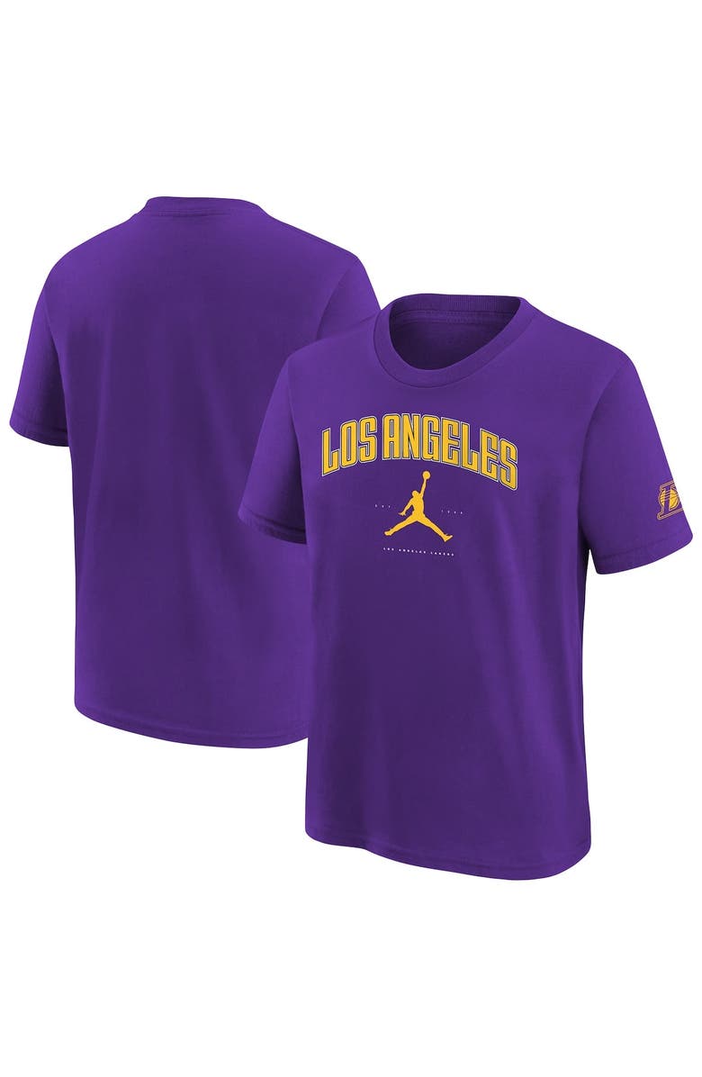 Jordan Brand Youth Jordan Brand Purple Los Angeles Lakers Essential Cities T-Shirt, Main, color, Purple