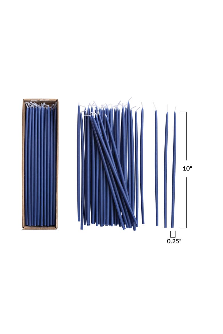 36-Piece Unscented Thin Taper Candles in Box, Navy, Alternate, color, Navy