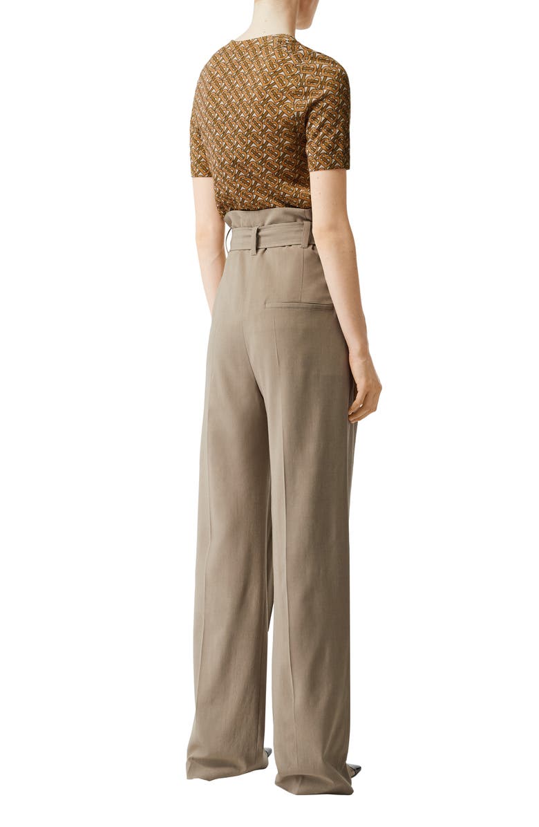 Burberry Logo Short Sleeve Merino Wool Sweater, Alternate, color, 