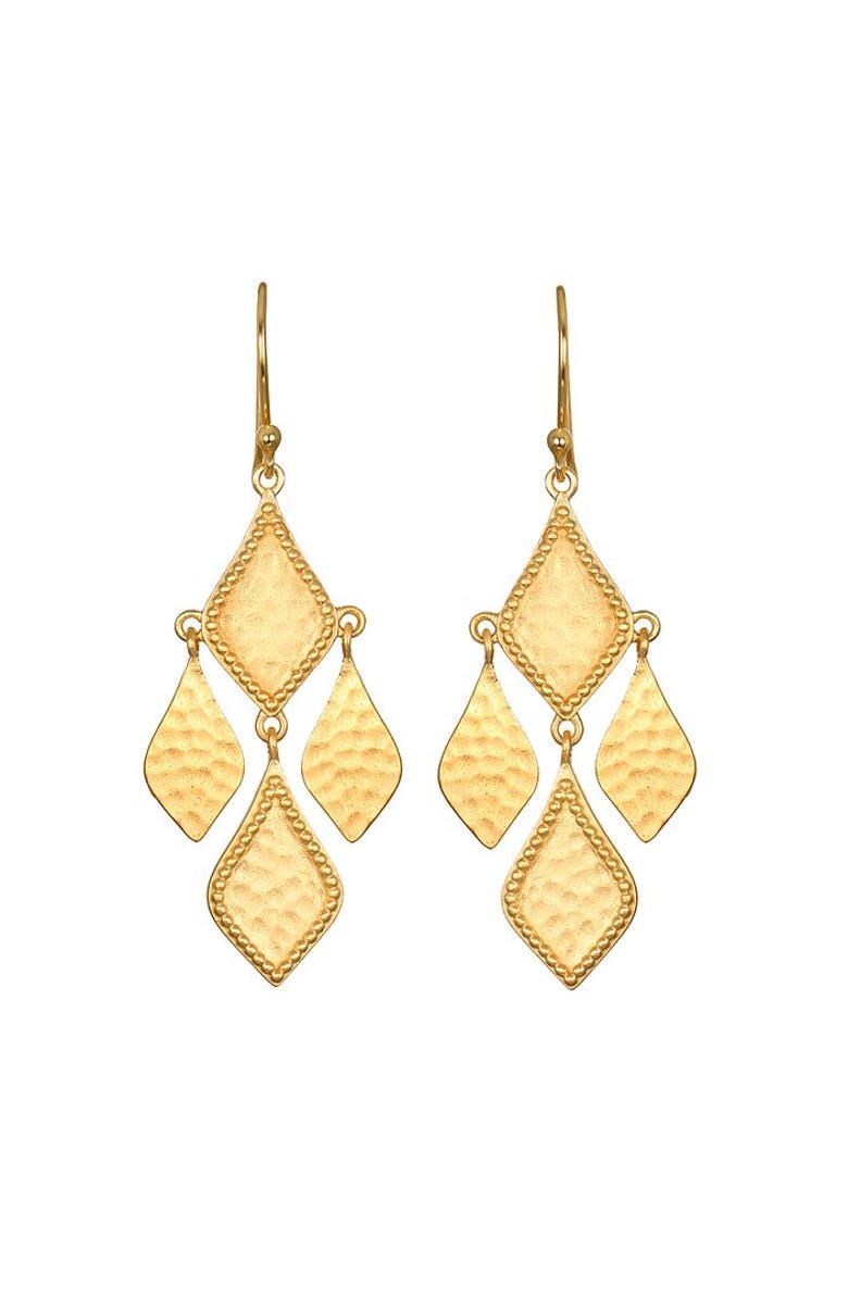 Satya Jewelry Adorned with Light Chandelier Earrings, Main, color, Gold