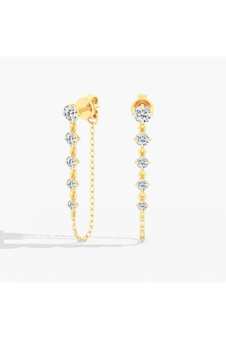 Starlight Graduated Lab Diamond Dangle Earrings in 14K Gold, Main, color, White Gold