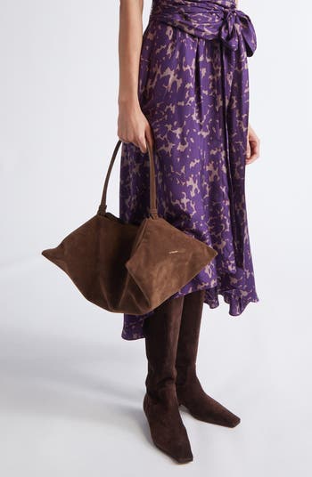 Origami Suede East/West Shoulder Bag