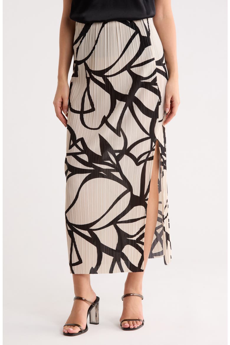 Malene Pleated Maxi Skirt, Main, color, PUMICE STONE/ BLACK