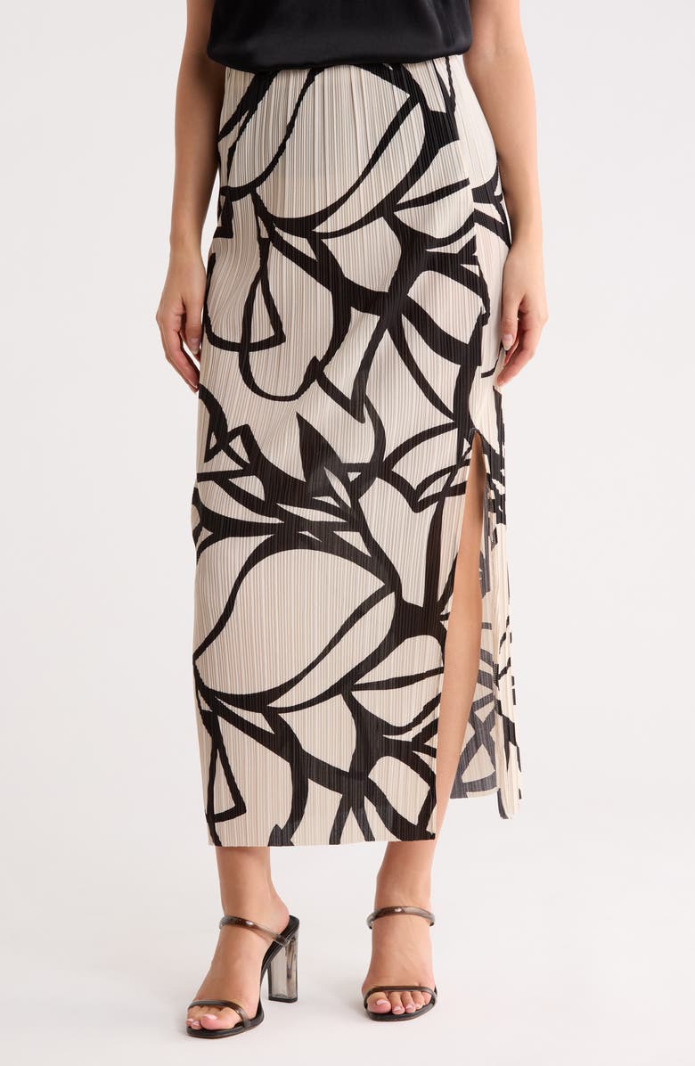 VERO MODA Malene Pleated Maxi Skirt, Main, color, Pumice Stone/ Black