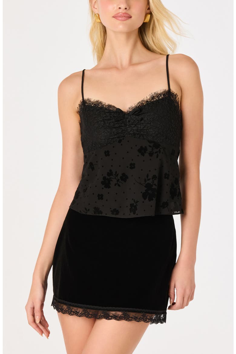 Eudoxia Lace Hem Miniskirt, Alternate, color, BLACK