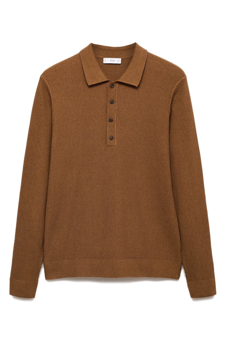 MANGO Rib Polo Sweater, Alternate, color, 