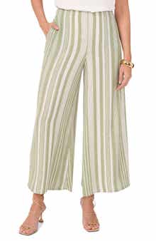 Vince Camuto Variegated Stripe Crop Wide Leg Pants