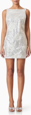 Elliatt Caledonia Floral Embroidered Sequin Shift Dress