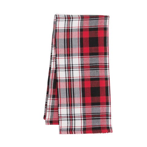 Fireside Plaid Red & Black Woven Kitchen Dishtowel