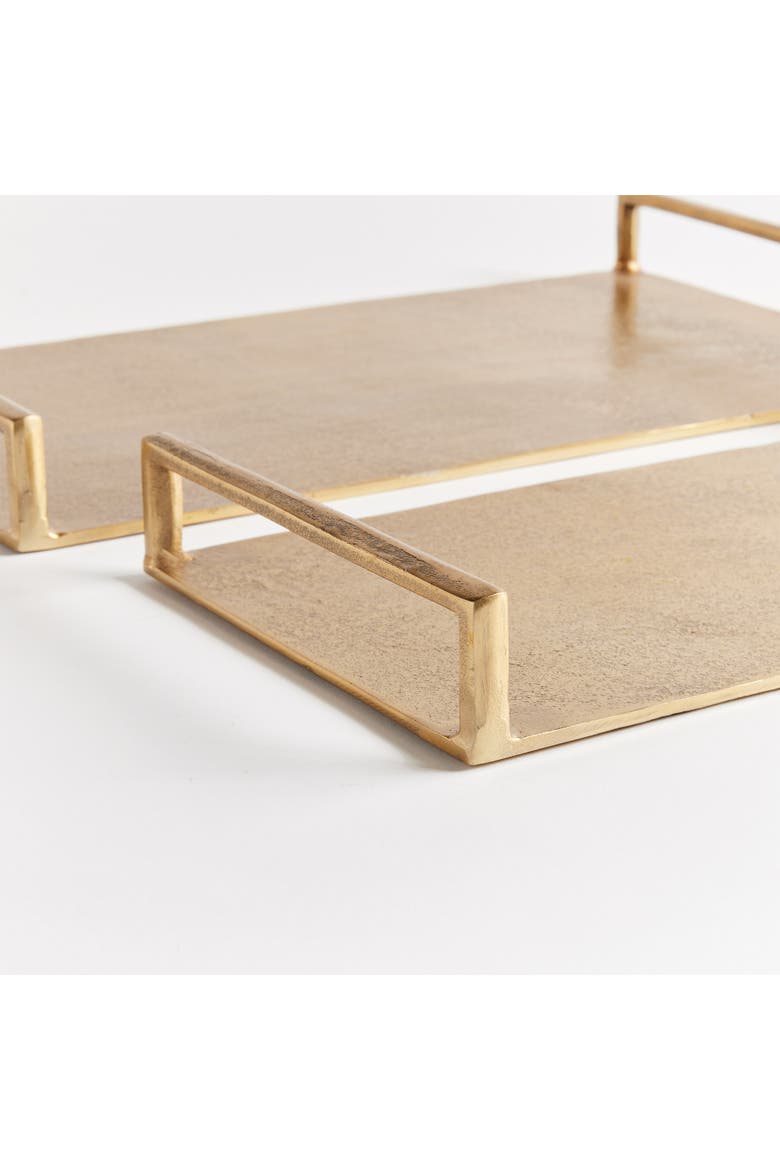 Elora Decorative Trays Set of 2, Alternate, color, Gold