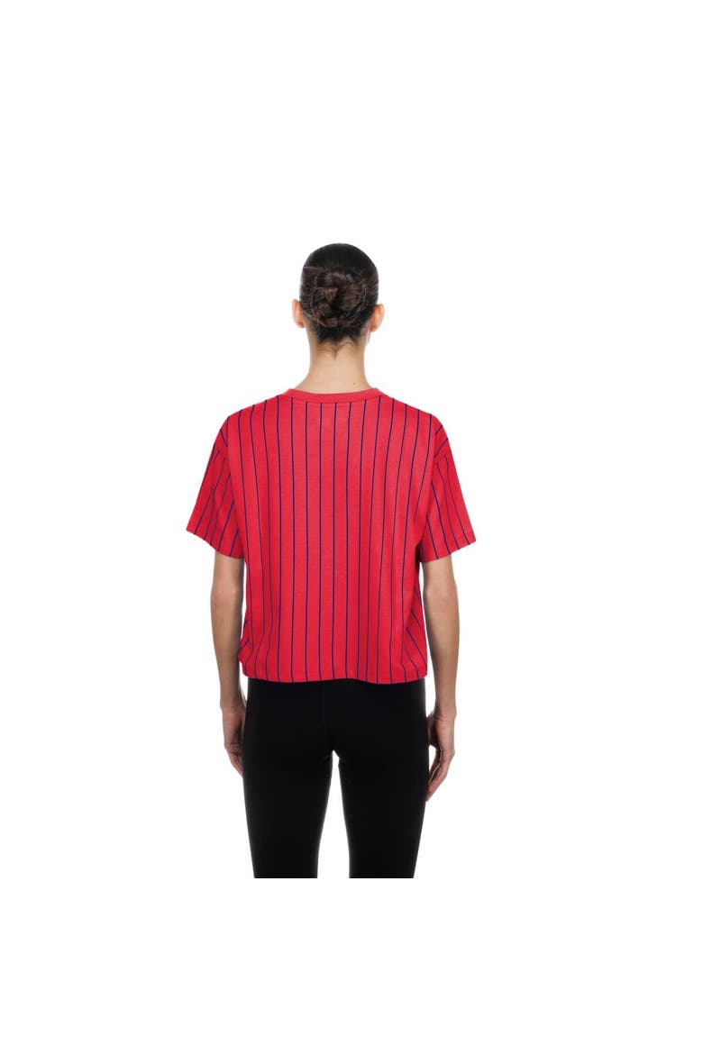 Women's New Era  Red Philadelphia Phillies Throwback Meshback Pinstripe Boxy T-Shirt, Alternate, color, Red
