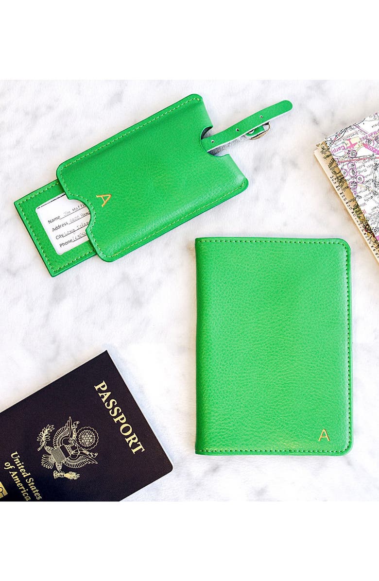 Cathy's Concepts Monogram Passport Case & Luggage Tag, Alternate, color,