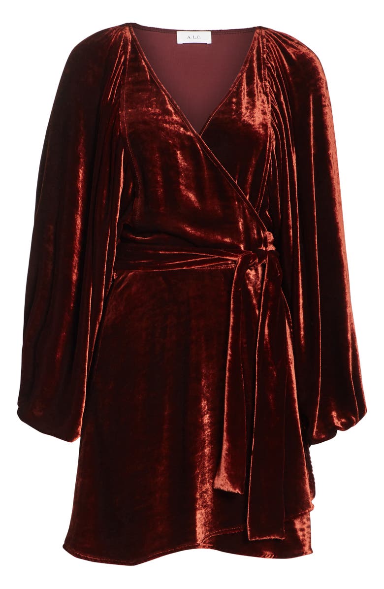 A.L.C. Carlo Velvet Wrap Dress, Alternate, color, 