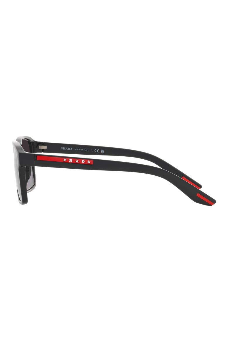58mm Gradient Rectangular Sunglasses, Alternate, color, BLACK