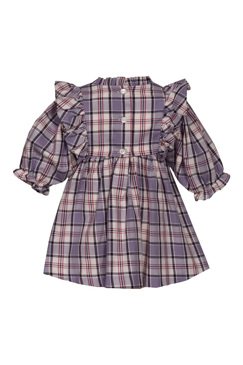 Plaid Smocked Party Dress, Alternate, color, PLUM