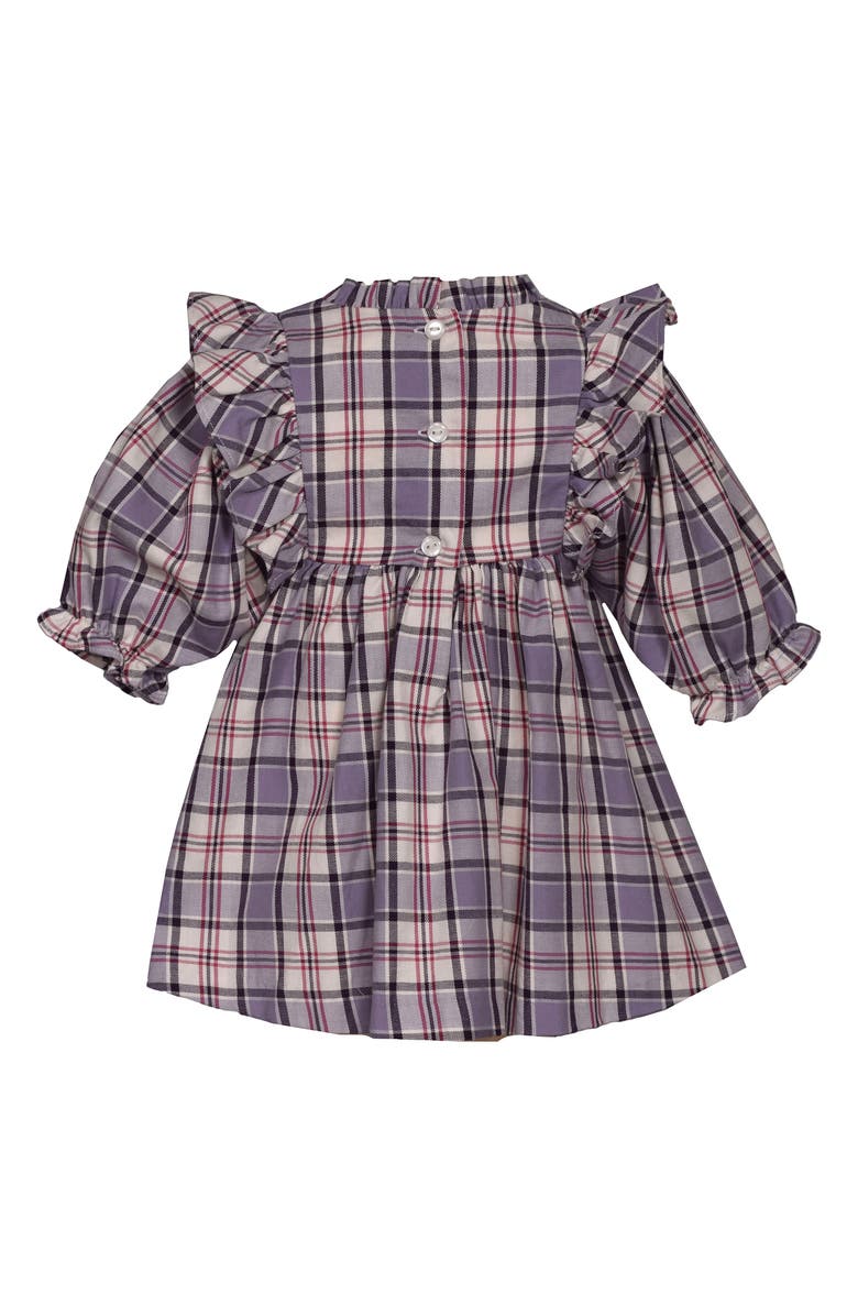 Iris & Ivy Plaid Smocked Party Dress, Alternate, color, Plum