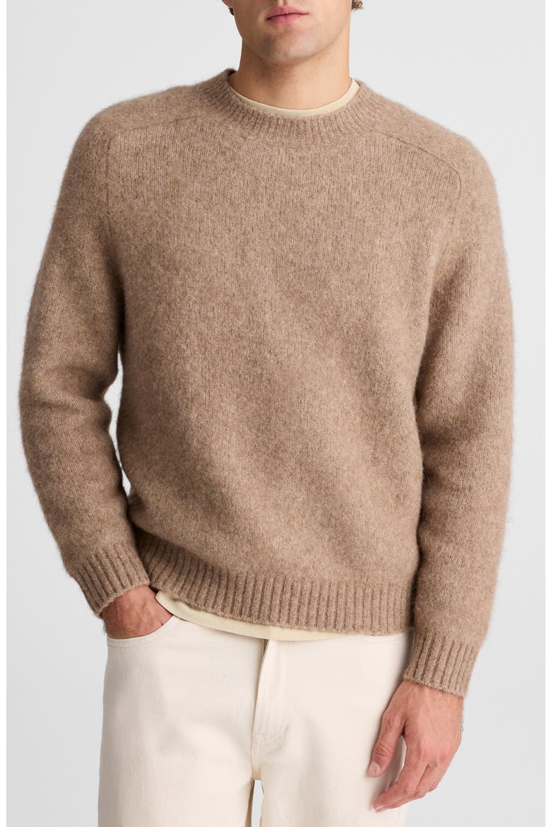Crewneck Sweater, Main, color, HEATHER BROWN