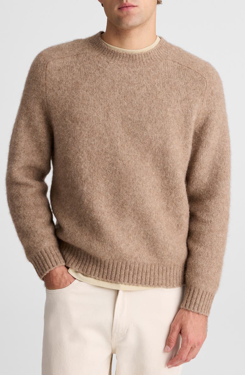 Madewell Crewneck Sweater, Main, color, Heather Brown
