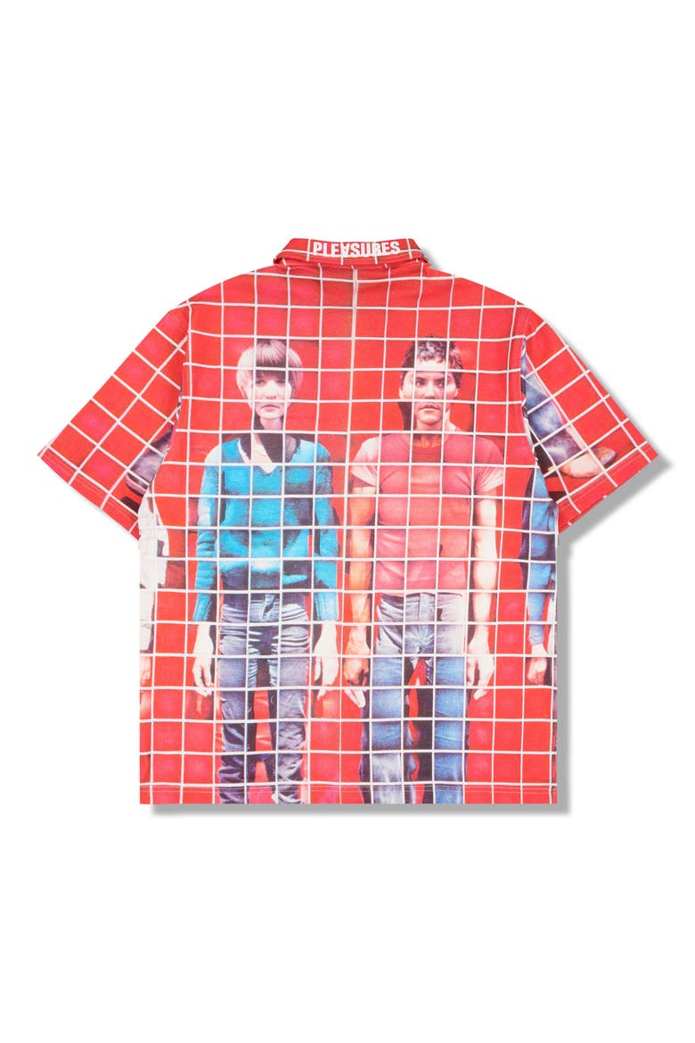 Food Graphic Button-Up Shirt, Alternate, color, RED