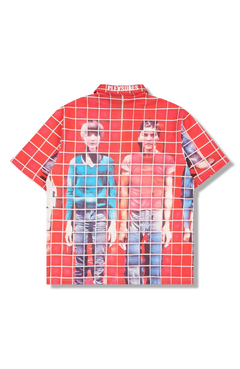 PLEASURES Food Graphic Button-Up Shirt, Alternate, color, Red