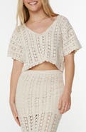 Roxy Sea Swirl Boxy Crochet Sweater