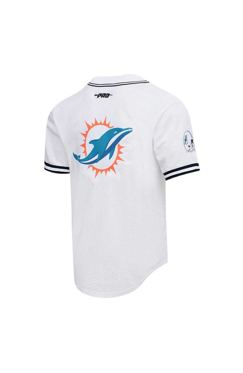 PRO STANDARD Men's Pro Standard Tyreek Hill White Miami Dolphins Mesh Baseball Button-Up T-Shirt, Alternate, color, White