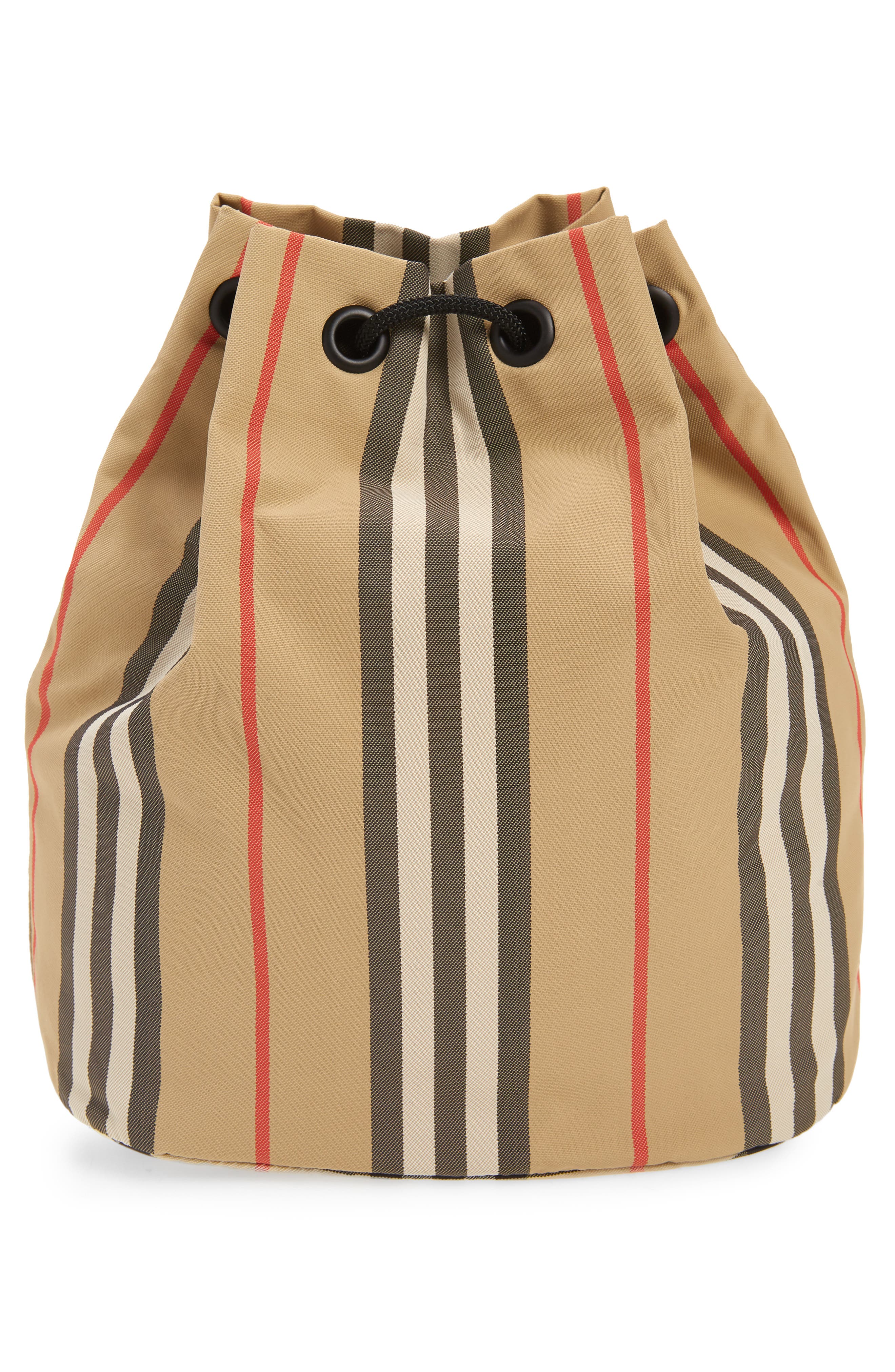 Icon Stripe ECONYL® Drawcord Pouch, Alternate, color, ARCHIVE BEIGE