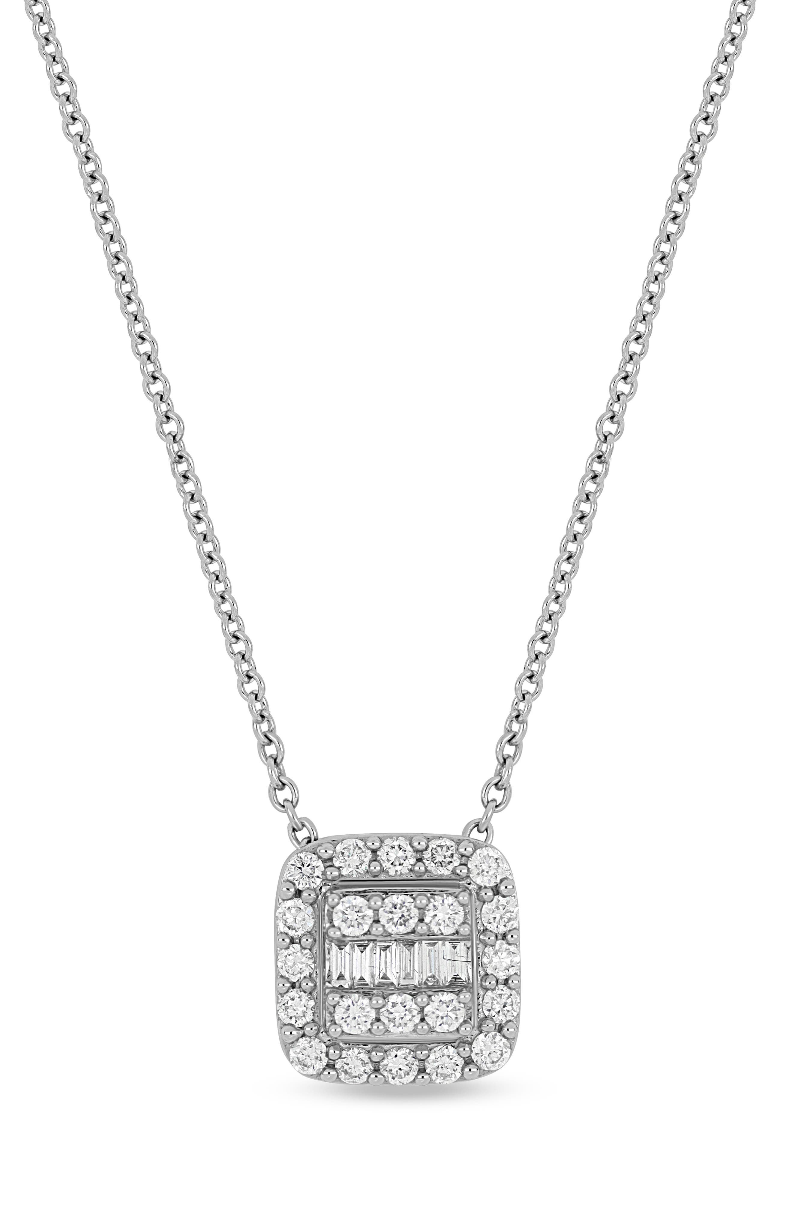 Bony Levy Gatsby 18K White Gold Diamond Cushion Pendant Necklace