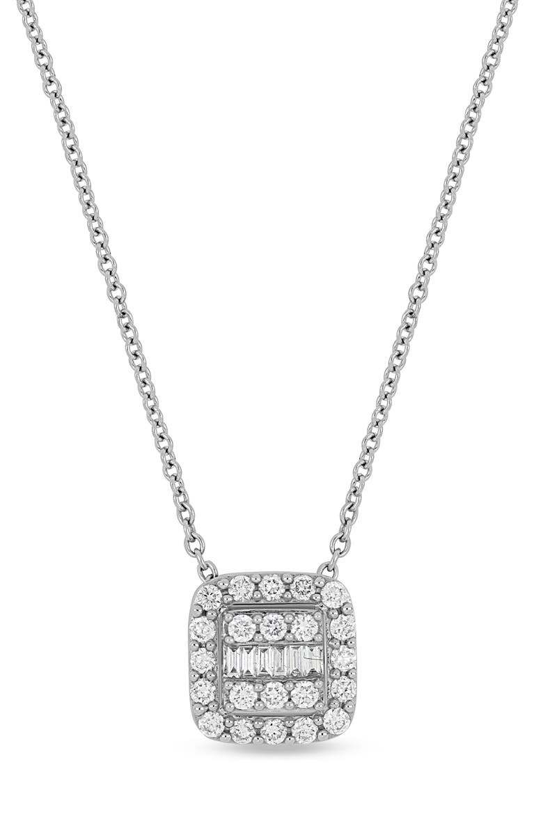 Bony Levy Gatsby 18K White Gold Diamond Cushion Pendant Necklace, Main, color, 
